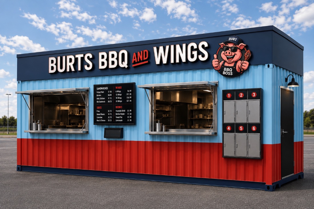 Burts BBQ and Wings — configured Padsite container concept